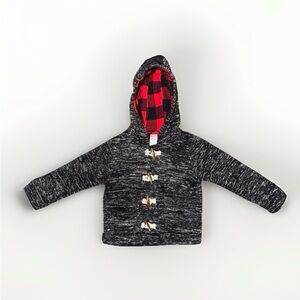 Carter’s Toddler Boys Gray Space Dye Toggle Hoodie Jacket - 24M
